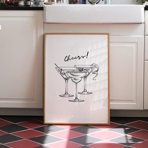 Cocktail Wall Art Trendy Wall Art Bar Cart Wall Art Martini Poster Vintage Cocktail Poster Retro Bar Cart Poster Digital Prints Vintage Art