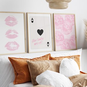Pink Preppy Wall Art Set, Girly Room Decor (Digital Download) bild 3