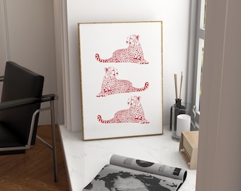 Red Cheetah Print | Trendy Room Decor (Digital Download)