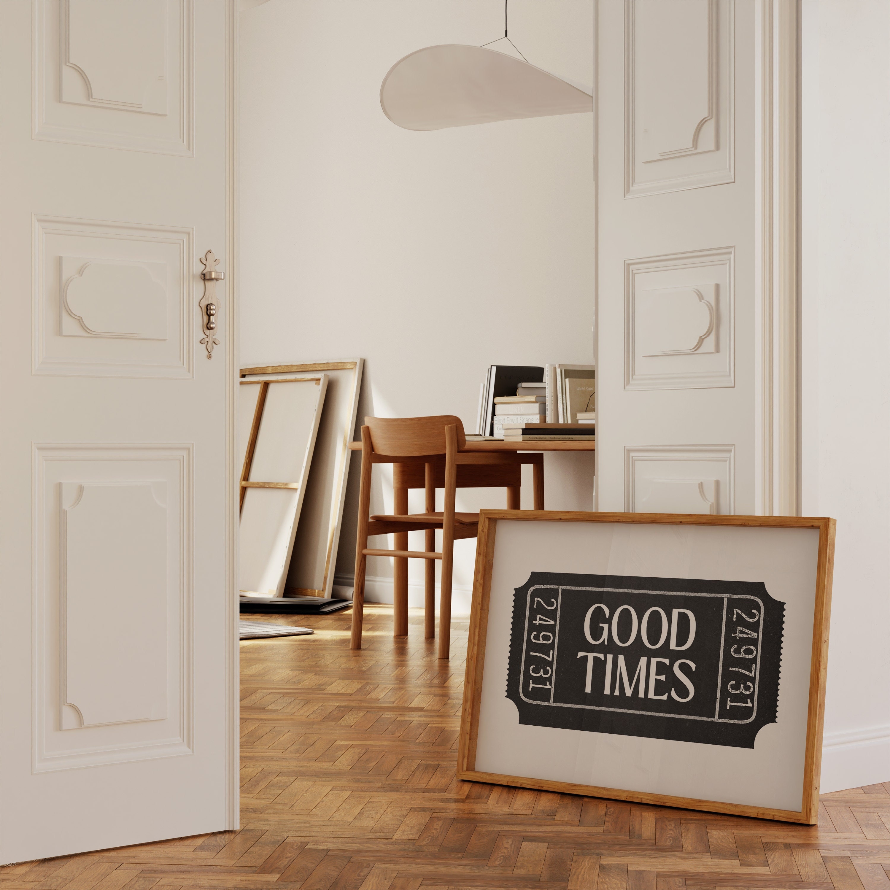 Good Times Wall Art Ticket Print Trendy Wall Art Retro Print Black And White Prints Aesthetic Digital Prints Bedroom Poster Horizontal Print