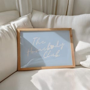 The Homebody Club Print Bar Cart Wall Art Blue Art Prints Aesthetic Wall Art Trendy Wall Art Horizontal Digital Prints Blue Dorm Wall Art