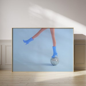 Trendy Wall Art Disco Ball Print Blue Wall Art Disco Ball Girly Room Decor Preppy Art Teen Girl Art Print Bedroom Wall Art Blue Art Prints