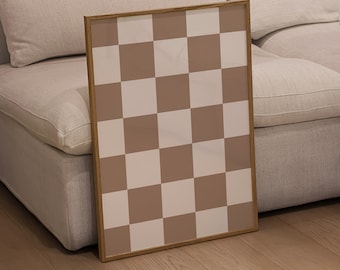 Checkered Print, Funky Retro Wall Art (Digital Download)