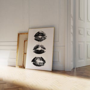 Kiss Lips Wall Art Trendy Poster Lips Print Trendy Digital Prints Preppy Dorm Trendy Art Print Funky Print Fashion Wall Art Make Up Wall Art image 8