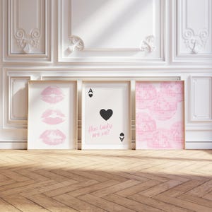 Pink Preppy Wall Art Set, Girly Room Decor (Digital Download) bild 4