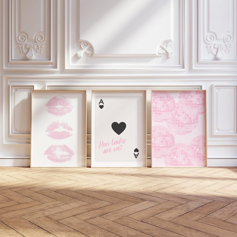 Pink Preppy Wall Art Set, Girly Room Decor (Digital Download) bild 4