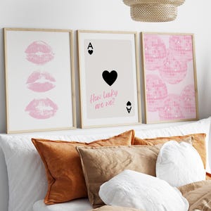 Pink Wall Art Trendy Gallery Wall Set Preppy Aesthetic Prints Wall Set Of 3 Apartment Decor Teengirl Room Decor Pink Art Prints Girly Poster