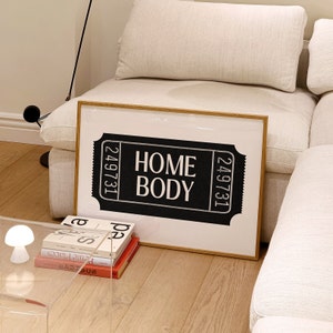 Homebody Print Bar Cart Wall Art Black And White Prints Cocktail Wall Art Trendy Art Print Aesthetic Wall Art Trendy Wall Art Ticket Print