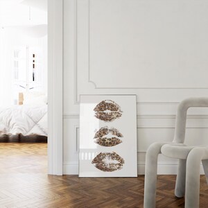 Cheetah Kiss Lips Print, Trendy Aesthetic Room Decor (Digital Download) image 8