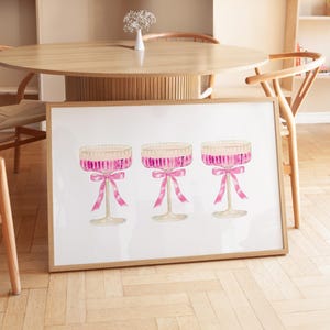 Pink Cocktail Wall Art Vintage Bar Cart Prints Instant Digital Download Girly Prints Pink Dorm Decor Trendy Retro Print Preppy Aesthetic Yk2