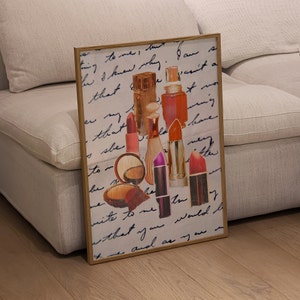 Trendy Poster Lips Print Trendy Digital Prints Lipstick Wall Art Preppy Dorm Trendy Art Print Funky Print Fashion Wall Art Make Up Wall Art