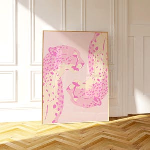 Pink Cheetah Print, Preppy Dorm Wall Art (Digital Download)