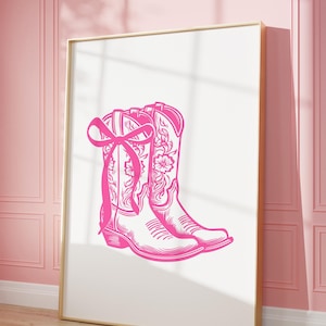 Western Art Prints Vintage Cowgirl Art Wild West Art Retro Cowgirl Prints Western Pink Wall Art Digital Download Girly Dorm Decor Teengirl