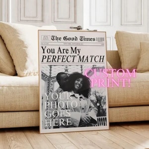 CUSTOM Newspaper Print Personalized Wedding Poster Retro Anniversary Gift For Boyfriend Poster Couple Gift For Girlfriend Print Trendy Print