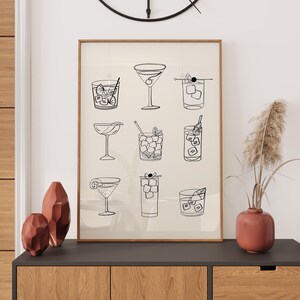 Cocktail Wall Art Bar Cart Decor Trendy Digital Prints Bar Cart Wall Art Retro Poster Liquor Poster Kitchen Wall Art Alcohol Printable Print