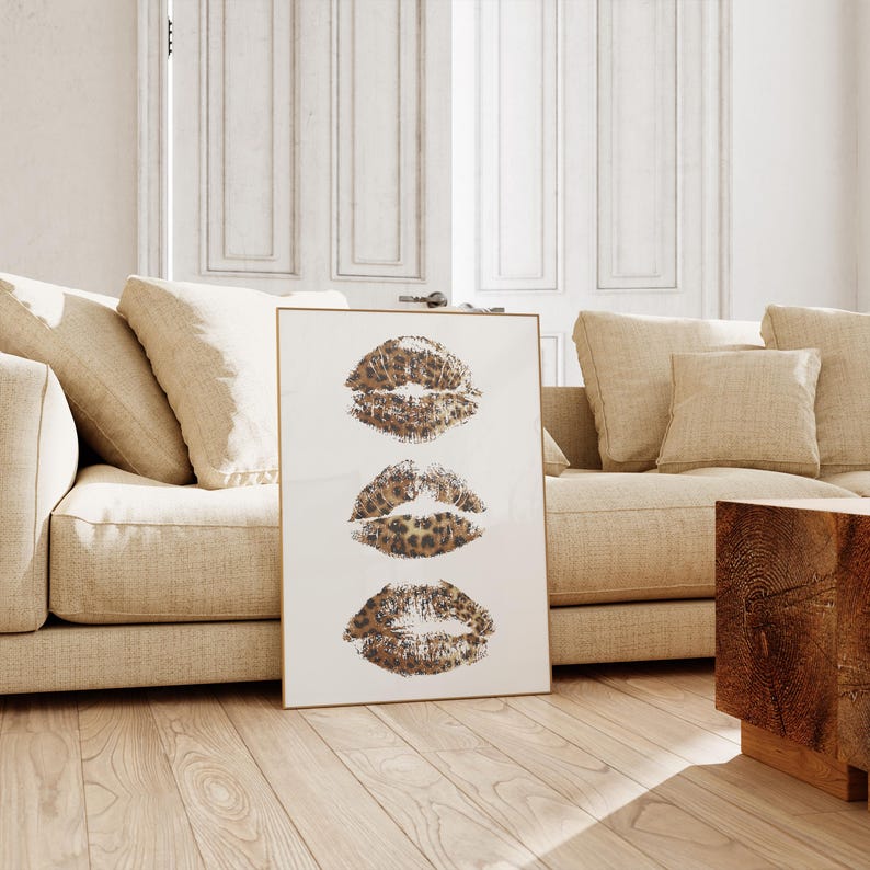 Cheetah Kiss Lips Print, Trendy Aesthetic Room Decor (Digital Download) image 6