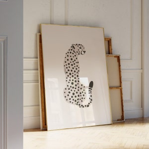 Cheetah Wall Art Maximalist Poster Jungle Art Printable  Trendy Wall Art Preppy Room Decor Funky Poster Animal Poster Leopard Wall Art