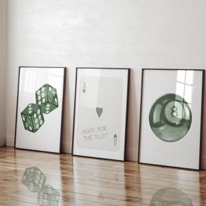 Green Wall Art Trendy Wall Art Set Of 3 Aesthetic Room Decor Preppy Art Prints Funky Wall Art Aesthetic Prints Living Room Decor Sage Prints