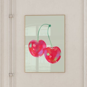Cherry Wall Art Trendy Digital Prints Cherries Poster Funky Wall Art Cherry Print Funky Poster Funky Room Decor Cherry Poster Trendy Poster