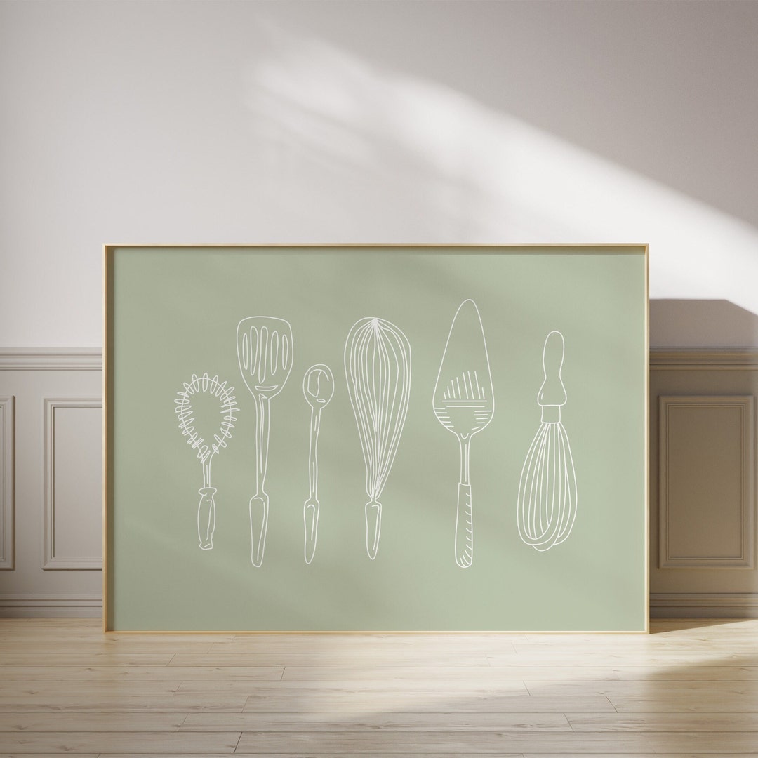 Sage Green Kitchen Wall Art Kitchen Digital Download Food Art Print ...