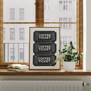 Kitchen Wall Art Coffee Bar Art Prints Kitchen Digital Prints Trendy Black White Wall Art Coffee Wall Art Digital Download Coffee Ticket