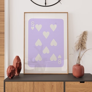 Purple Art Prints Preppy Bedroom Wall Art Lilac Wall Art Playing Card Wall Art Trendy Wall Art Aesthetic Pastel Printable Coquette Print