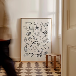 Aesthetic Kitchen Decor Kitchen Poster Kitchen Wall Art Print Trendy Retro Wall Art Modern Kitchen Cute Dorm Coffee Prints Bar Cart Prints
