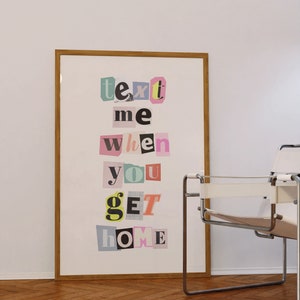 Text Me When You Get Home Print | Retro Collage Art (Digital Download)