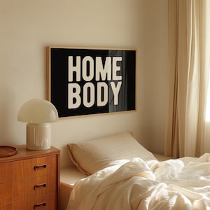 Homebody Print Trendy Retro Prints Living Room Wall Art Homebody Club Print Typography Wall Art Aesthetic Art Print Minimalist Quote Poster