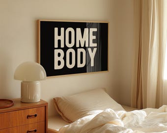 Homebody Club Art Print | Trendy Retro Typography (Digital Download)