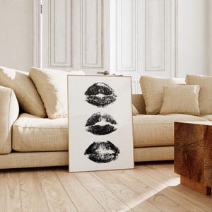 Kiss Lips Wall Art Trendy Poster Lips Print Trendy Digital Prints Preppy Dorm Trendy Art Print Funky Print Fashion Wall Art Make Up Wall Art image 6