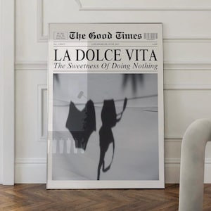 La Dolce Vita Trendy Bikini Poster Decor Girly Wall Art Vintage Boat Decor Ocean Summer Dorm Room 70s Decor Summer Wall Art Luxury Magazine