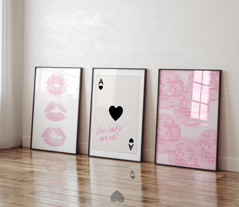 Pink Preppy Wall Art Set, Girly Room Decor (Digital Download) bild 5