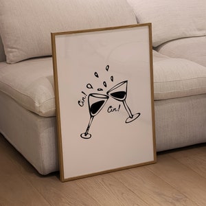 Cocktail Wall Art Trendy Wall Art Bar Cart Wall Art Wine Poster Vintage Cocktail Poster Cin Cin Wall Art Print Digital Prints Typography Art