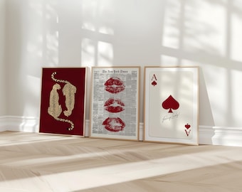 Retro Leopard Wall Art Set, Y2K Aesthetic (Digital Download)
