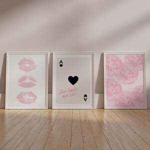 Pink Preppy Wall Art Set, Girly Room Decor (Digital Download) bild 2