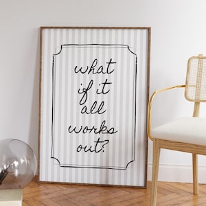 What If It All Works Out Trendy Wall Art Newspaper Art Prints Black And White Print Aesthetic Room Decor Vintage Retro Print Quote Digital