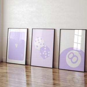 Trendy Gallery Wall Set Of 3 Lilac Wall Art Trendy Poster Preppy Wall Art College Dorm Decor Purple Aesthetic Wall Art Digital Download