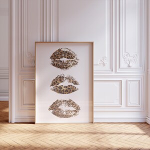Cheetah Kiss Lips Print, Trendy Aesthetic Room Decor (Digital Download) image 7