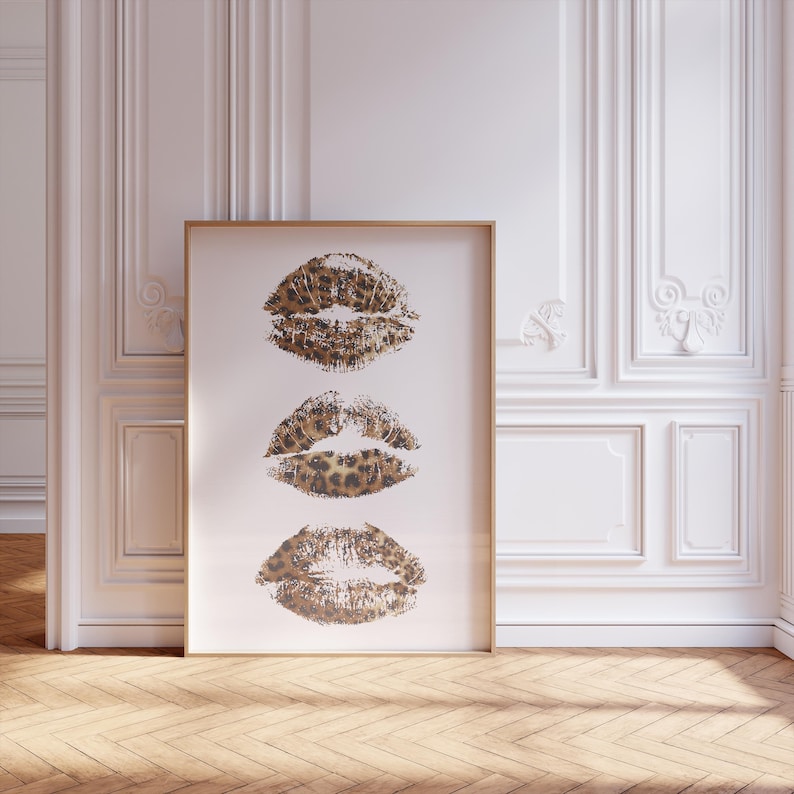 Cheetah Kiss Lips Print, Trendy Aesthetic Room Decor (Digital Download) image 7