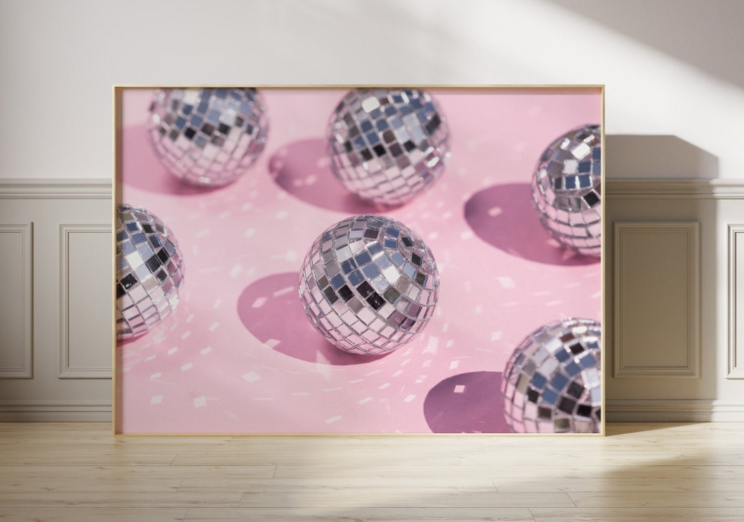 Disco Print Mirror Ball Poster Disco Ball Decor Preppy Room Etsy