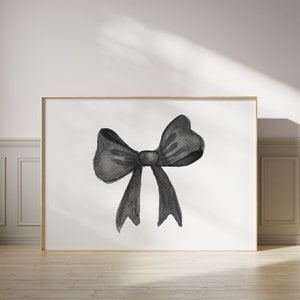 Bow Wall Art Trendy Art Prints Aesthetic Poster Ribbon Wall Art Black White Wall Art Trendy Digital Print Preppy Dorm Funky Print