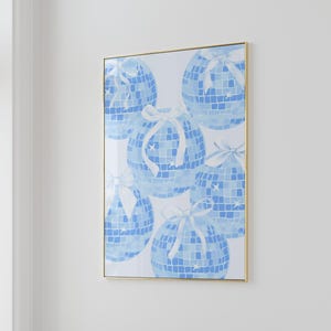 Light Blue Wall Art Aesthetic Wall Art Trendy Prints Disco Wall Art Blue Art Prints Trendy Decor Funky Prints Aesthetic Decor Dorm Wall Art
