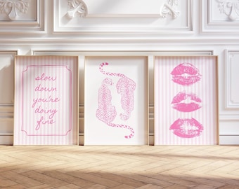 Pink Cheetah Lips Gallery Wall Art Set (Digital Download)