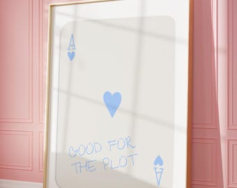 Ace of Hearts Print | Blue Preppy Dorm Decor (Digital Download)