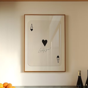 Black And White Prints Trendy Wall Art Aesthetic Poster Retro Trendy Aesthetic Room Decor Ace of Spades Print Bedroom Decor Apartment Decor