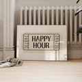 Happy Hour Ticket Print, Black and White Bar Cart Art (Digital Download) product logo