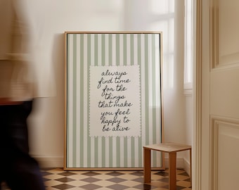 Motivational Quote Poster | Green Ticket Print | Aesthetic Room Decor (Digital Download)