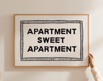 Apartment Sweet Apartment Print, Trendy Home Wall Art (Digital Download)