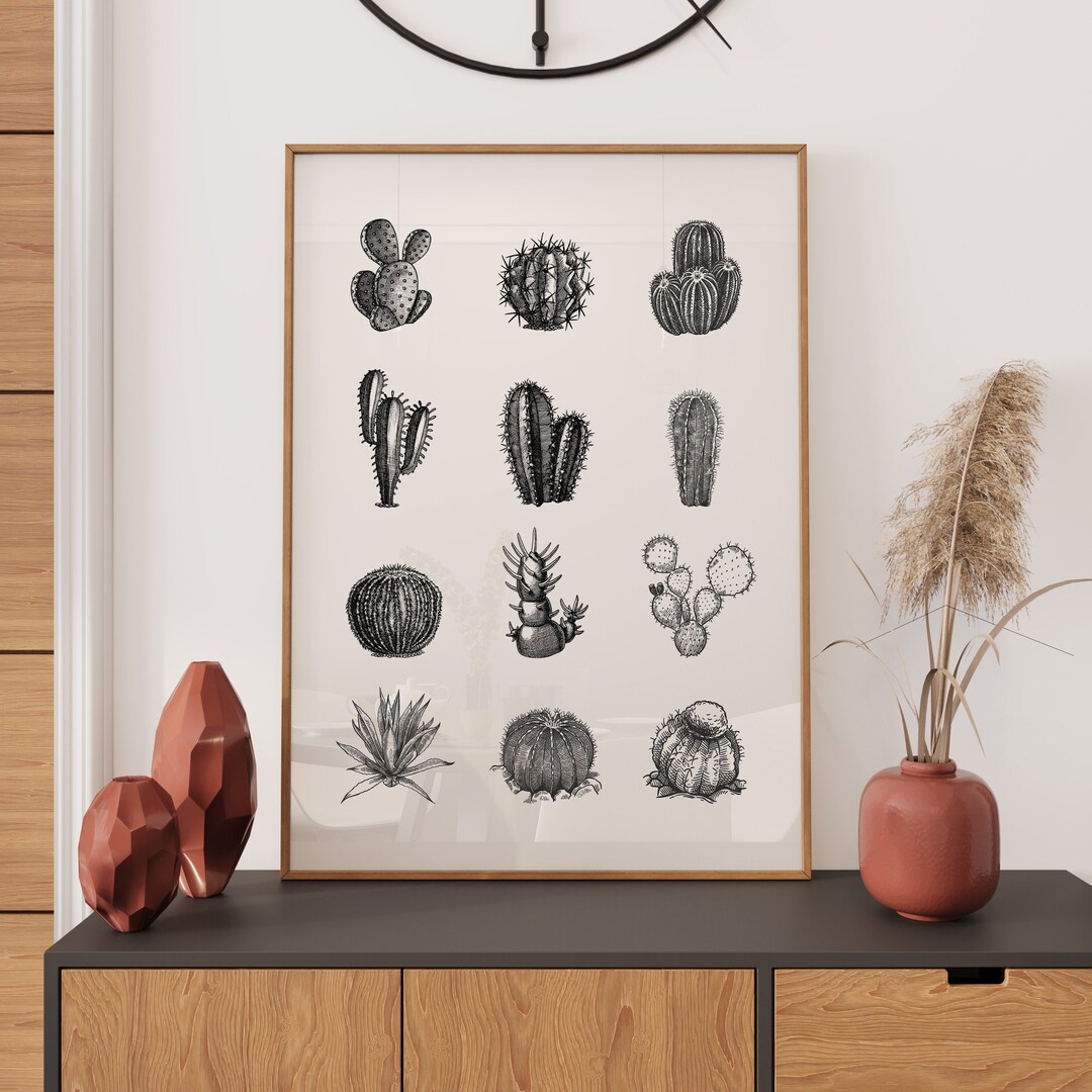 Cactus Wall Art Arizona Desert Print Southwestern Wall Art Vintage ...